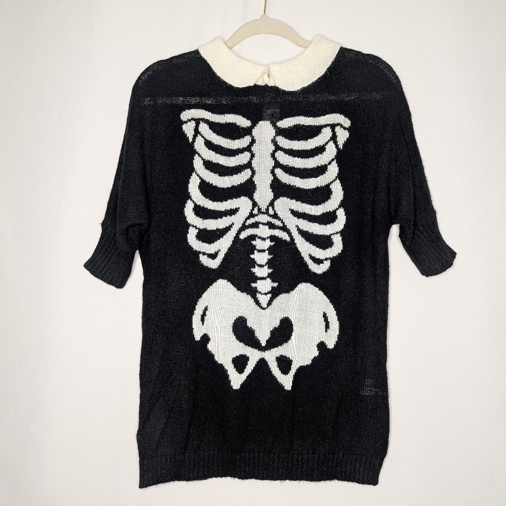 Wildfox Black and White Skeleton Sweater